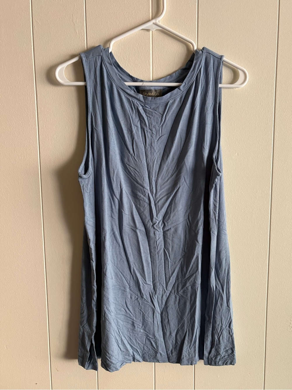 Style & Co Slate Blue Sleeveless Tank Top